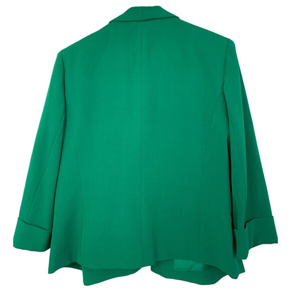Kasper Women's Green Open-Front Blazer Jacket Size 10 Lined 3/4 Sleeve EUC 7210 - Picture 6 of 8